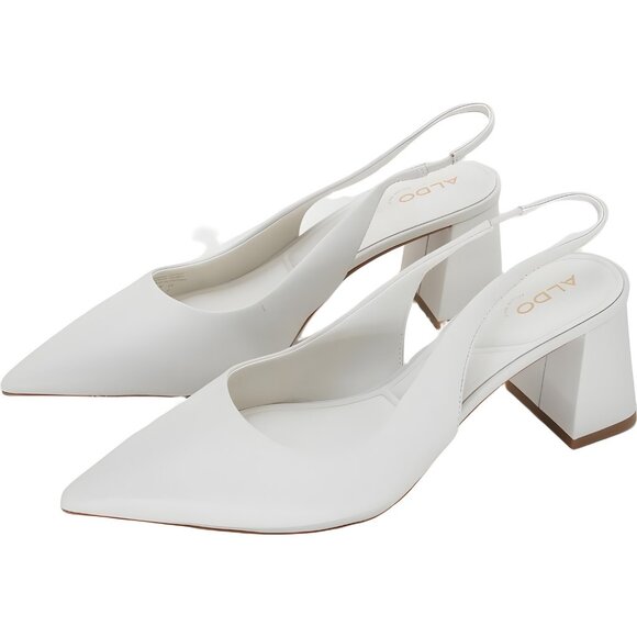 ALDO Uliana Pointed Toe Slingback Pumps White Bone Women US 9M EU 40 - Picture 2 of 6